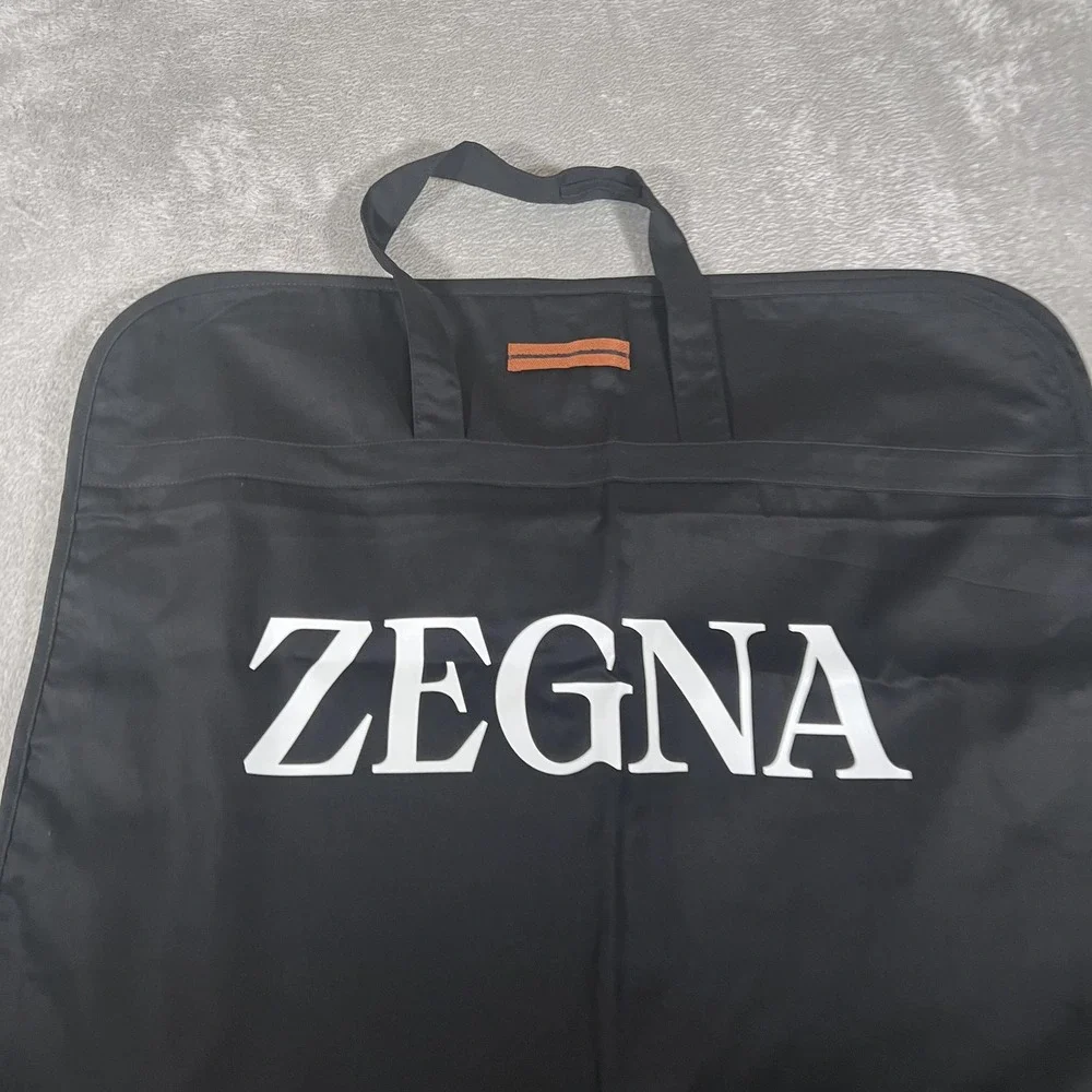 ZEGNA Suit Garment Bag Black Foldable Travel Zipper Suit‎ Carrier Handles Logo